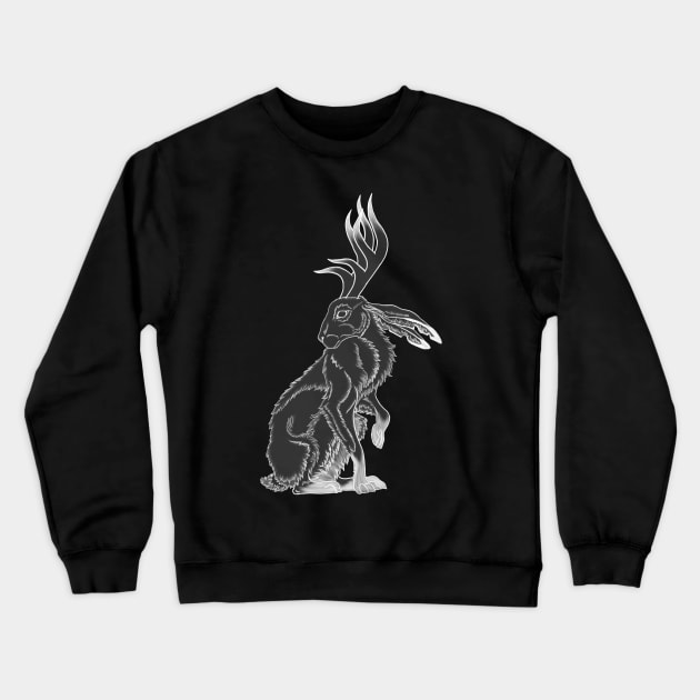 Ghost Jackalope Crewneck Sweatshirt by Earthy Fauna & Flora